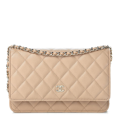 Chanel Caviar Quilted Wallet On Chain WOC Beige 1 of 13
