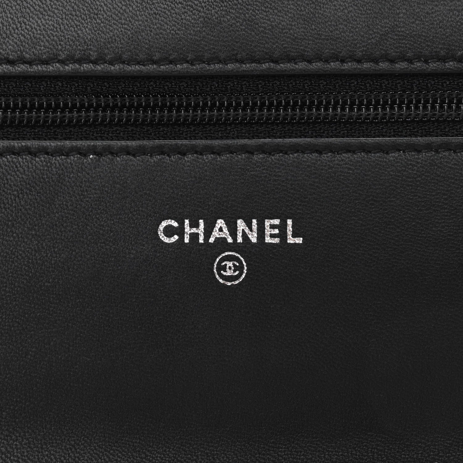 Chanel Lambskin Chevron Quilted Wallet On Chain WOC So Black 6 of 12