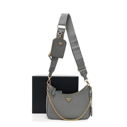 Prada Saffiano Re-Edition 2005 Shoulder Bag Ardesia 13 of 13