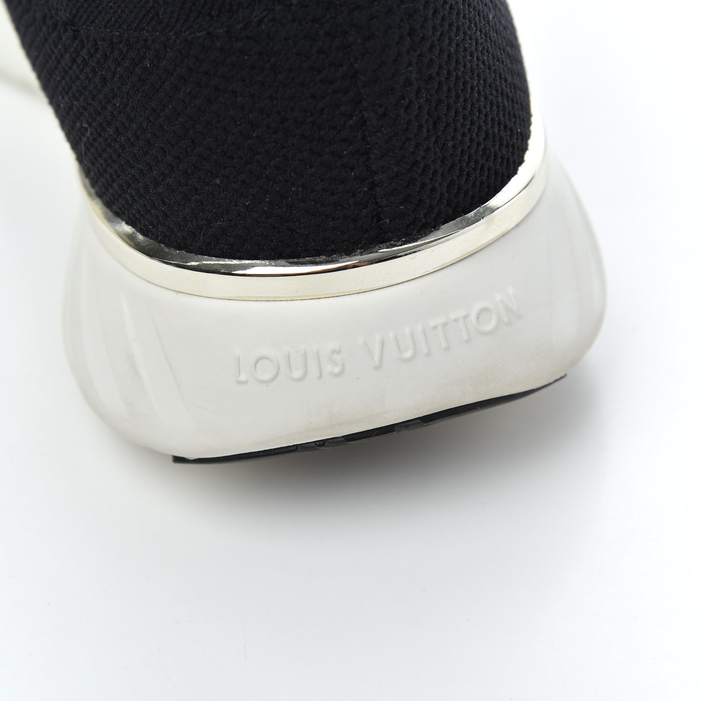 Stretch Fabric LV Black Heart Sock Sneaker 39 Black