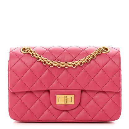 Chanel Aged Calfskin Quilted 2.55 Reissue Mini Flap Pink 1 of 12