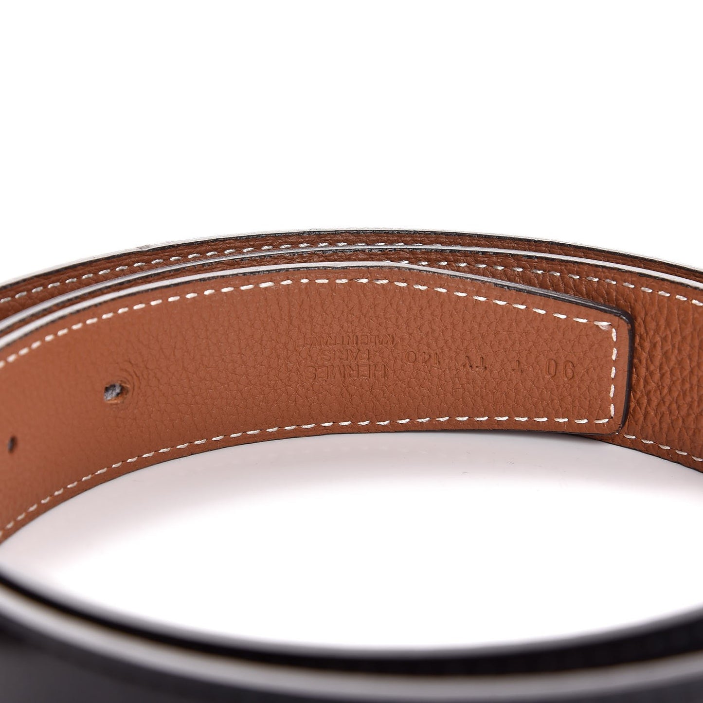 Box Togo 32mm Guilloche H Belt 90 Black Gold