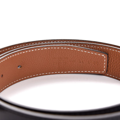 Hermes Box Togo 32mm Guilloche H Belt 90 Black Gold 5 of 9