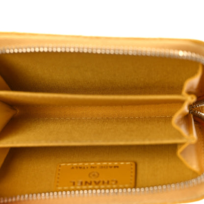 Chanel Caviar Quilted Zip Coin Purse Yellow 5 of 10