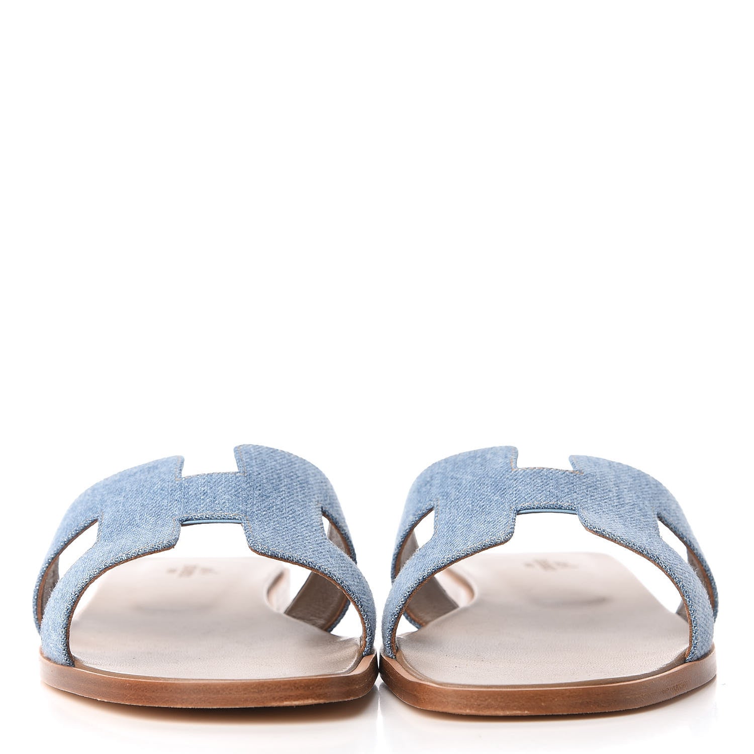 Hermes Denim Canvas Oran Sandals 40 Bleu Clair 5 of 16
