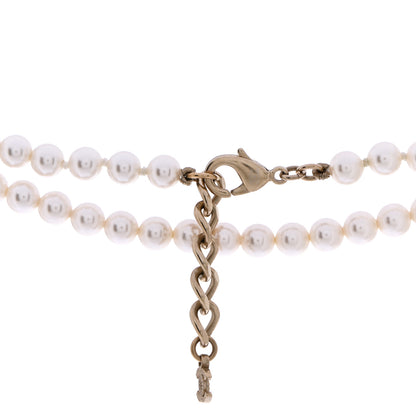 Chanel Pearl Baguette Crystal CC Long Necklace Gold 6 of 7
