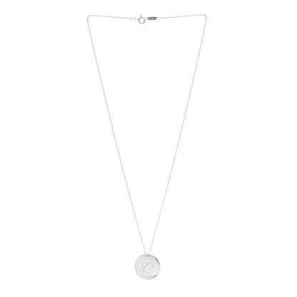 Tiffany Sterling Silver Letter Q Disc Pendant Necklace 3 of 6