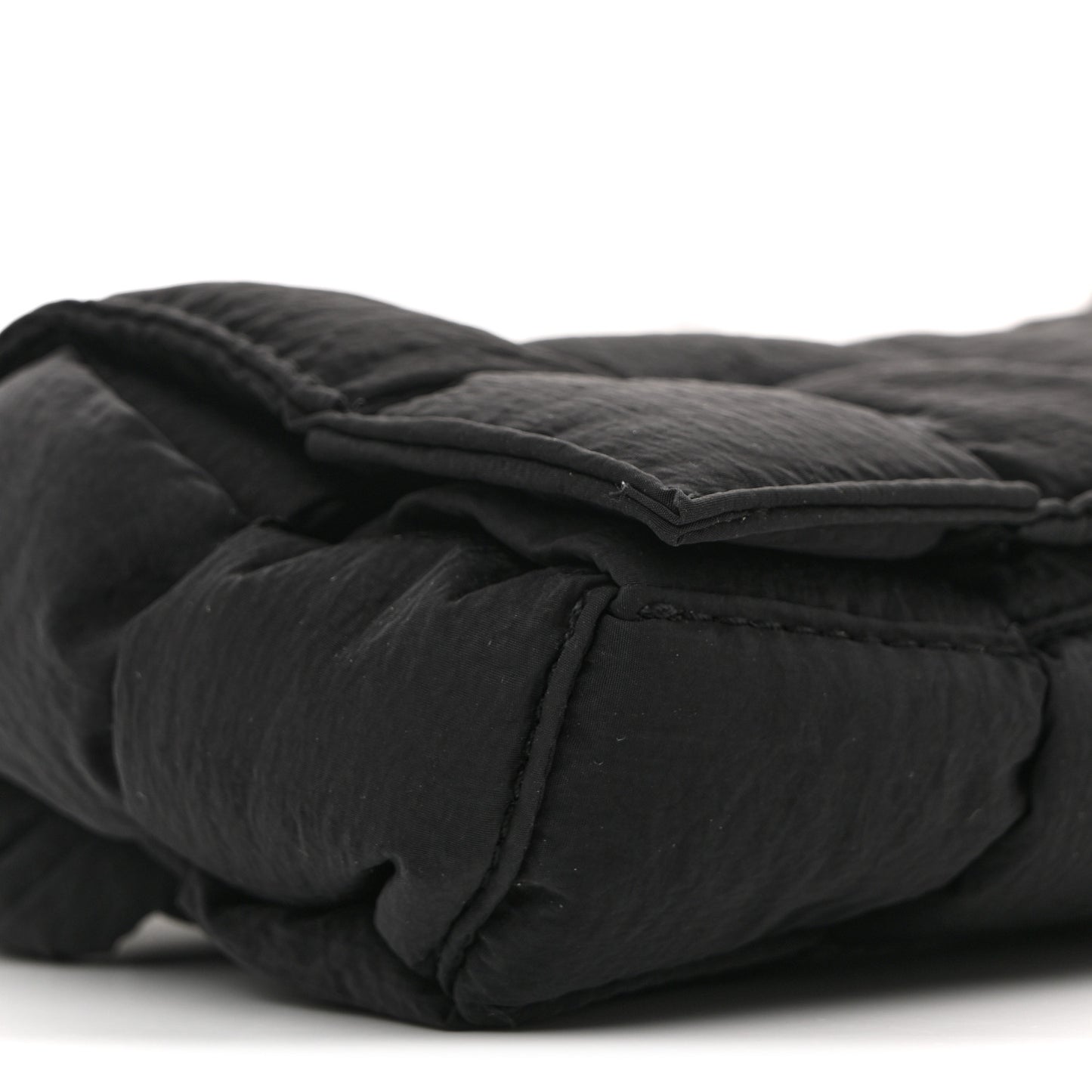 Nylon Intrecciato Padded Tech Mini Cassette Belt Bag Black