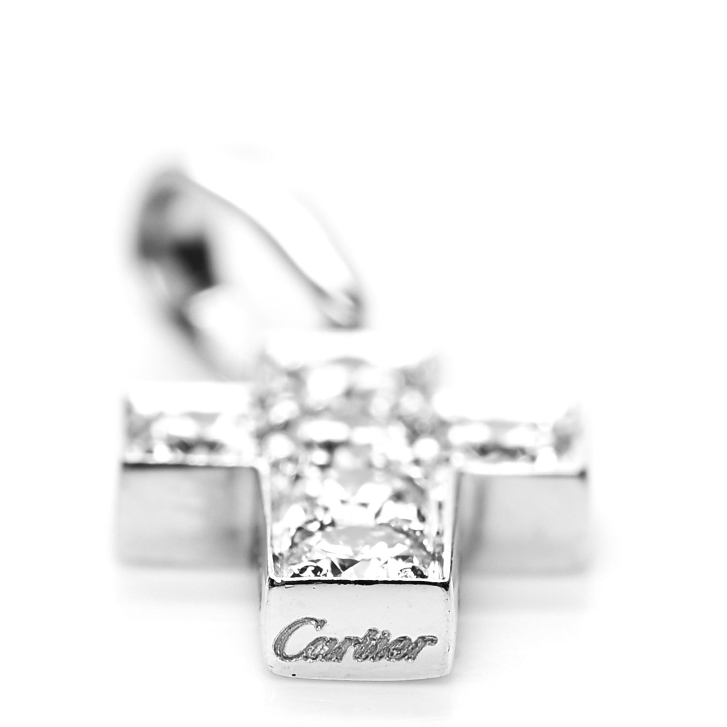 18K White Gold Diamond .30ctw Cross Charm Pendant