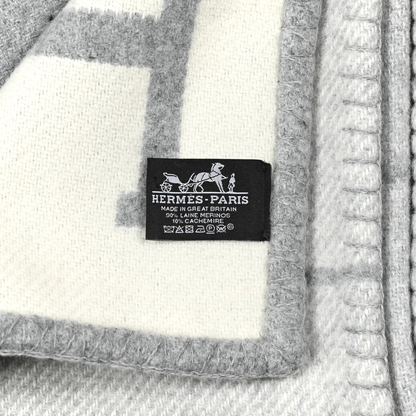 Wool Cashmere Avalon III Blanket Ecru Gris Clair