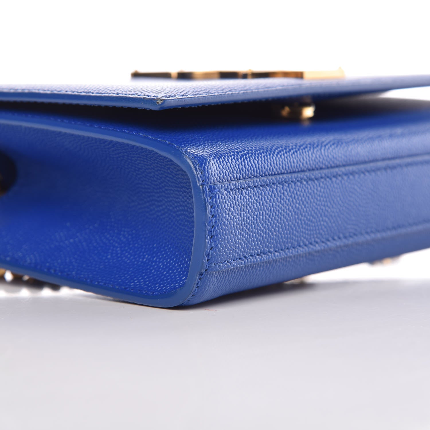 Saint Laurent Grain De Poudre Small Classic Monogram Satchel Royal Blue 8 of 10