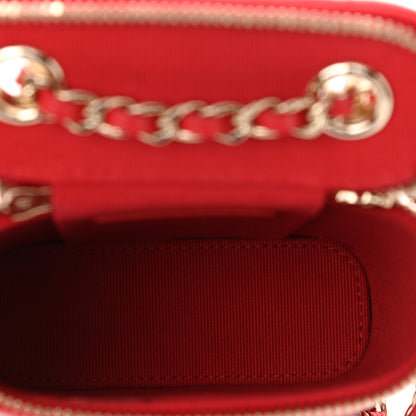 Chanel Caviar Quilted Small Vertical Coco Beauty Vanity Case With Chain Red 5 of 10