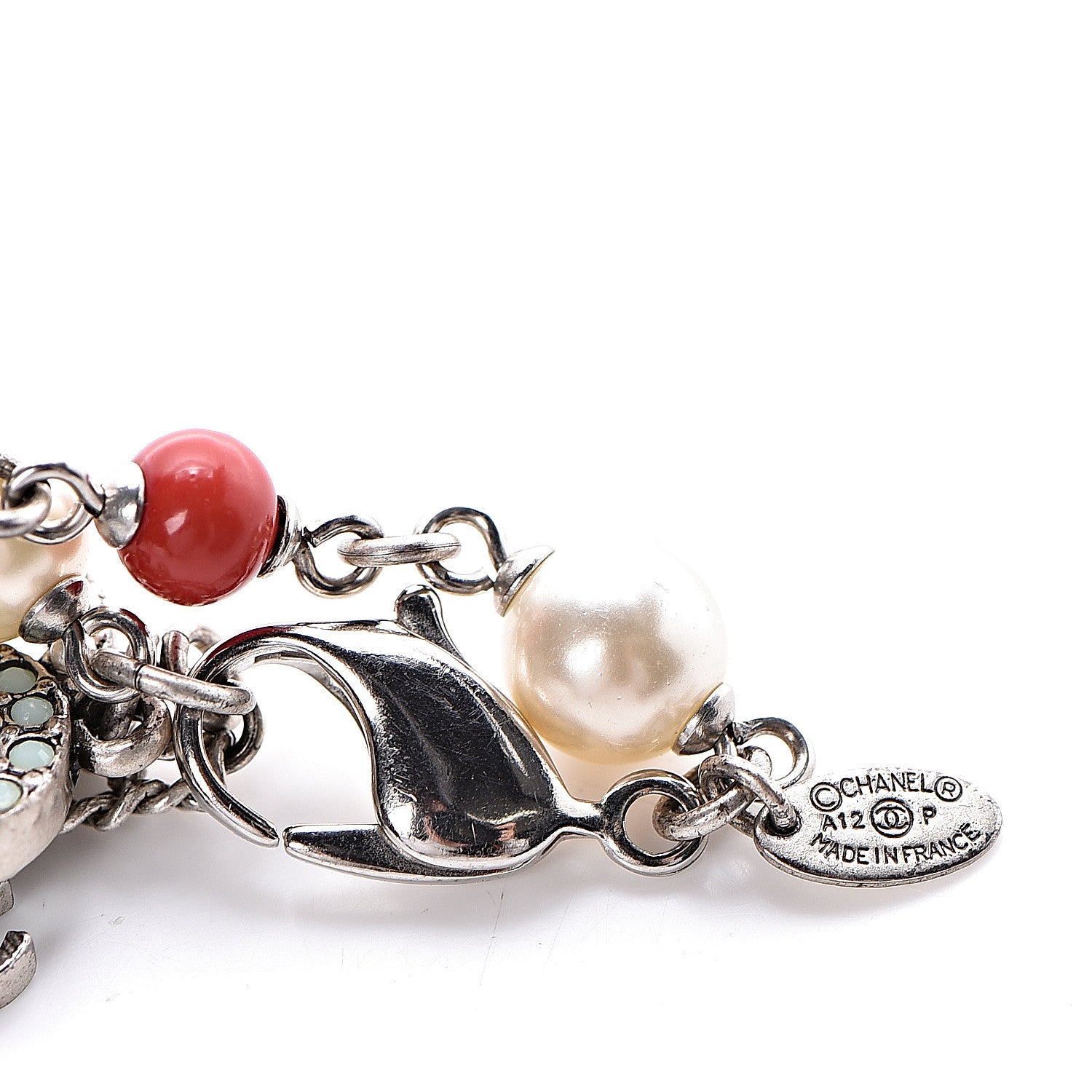 Chanel Pearl Beaded CC Charm Bracelet Multicolor 4 of 5