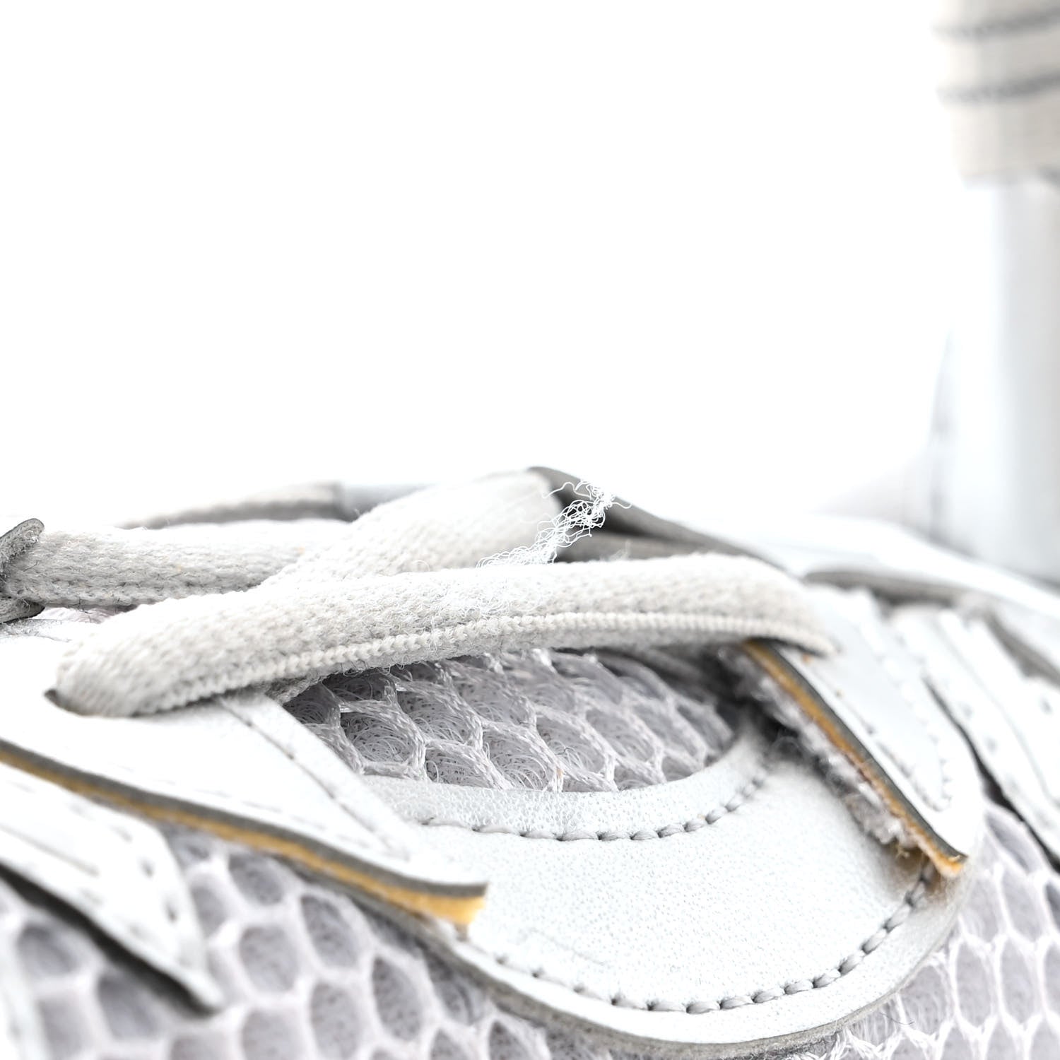 Balenciaga Faux Calfskin Fabric Small Sneakerhead Top Handle Bag Silver 11 of 13