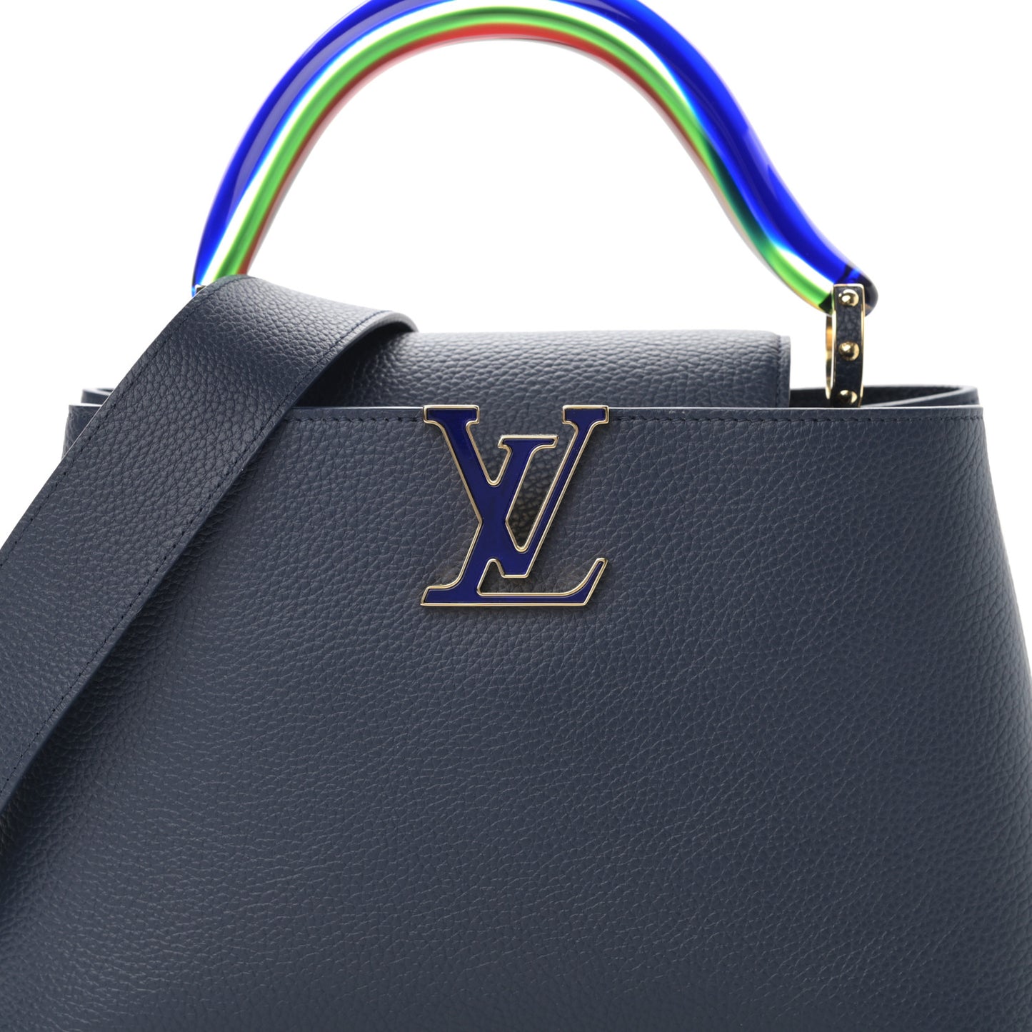 Taurillon Resin Capucines Murano MM Midnight Blue