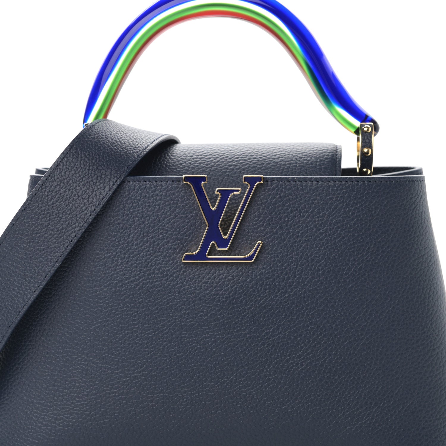Louis Vuitton Taurillon Resin Capucines Murano MM Midnight Blue 7 of 13