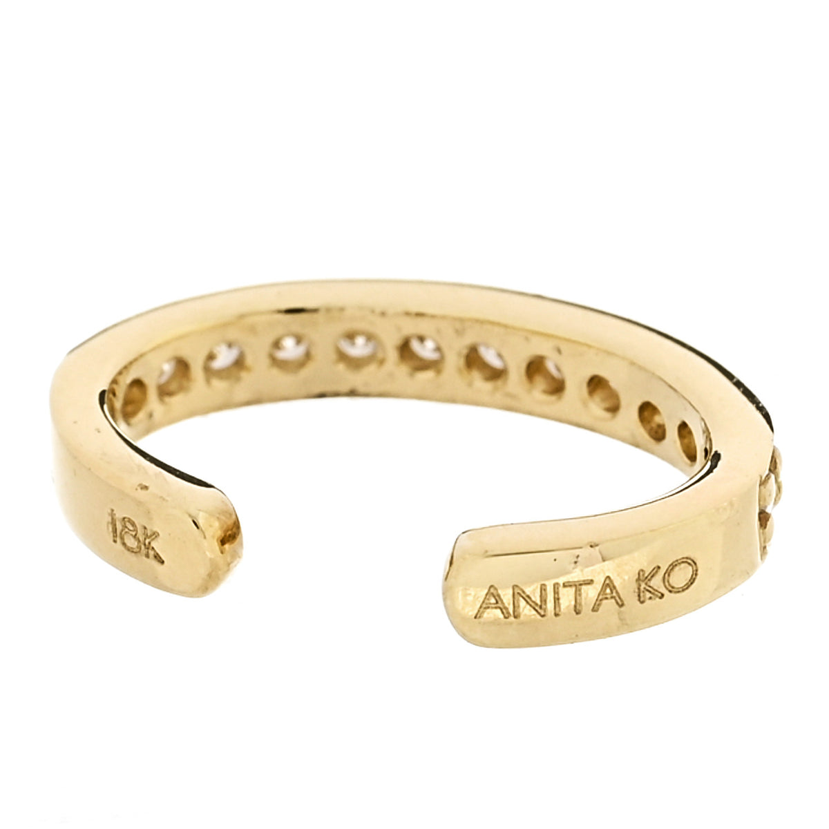 Anita Ko 18K Yellow Gold Diamond Single Row Ear Cuff Earring 4 of 5