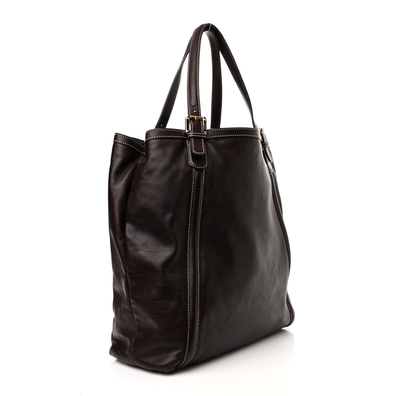 Gucci Calfskin Large Britt Shoulder Bag Dark Brown 3 of 10
