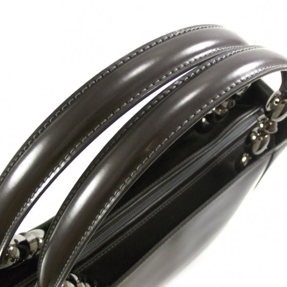 Patent Chrome Beaded Tote