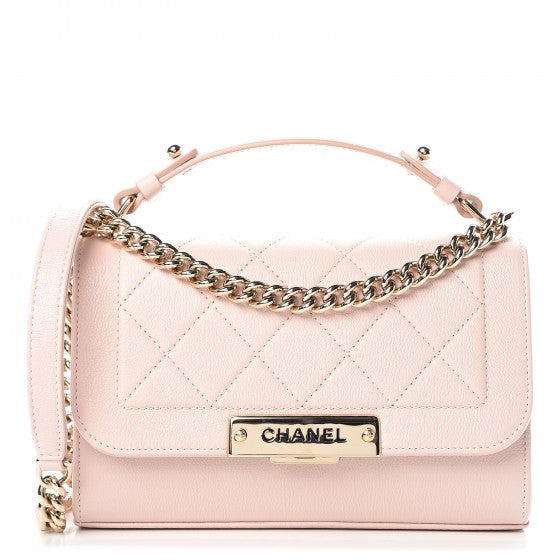 Chanel Grained Calfskin Quilted Small Label Click Flap Bag Pink 1 of 7