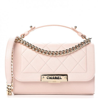 Chanel Grained Calfskin Quilted Small Label Click Flap Bag Pink 1 of 7