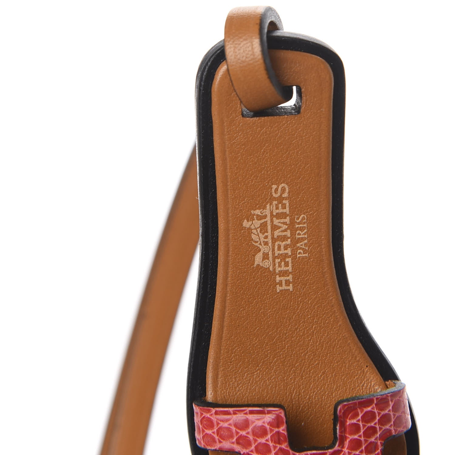 Hermes Lizard Butler Calfskin Hunter Oran Nano Bag Charm Sanguine 3 of 5