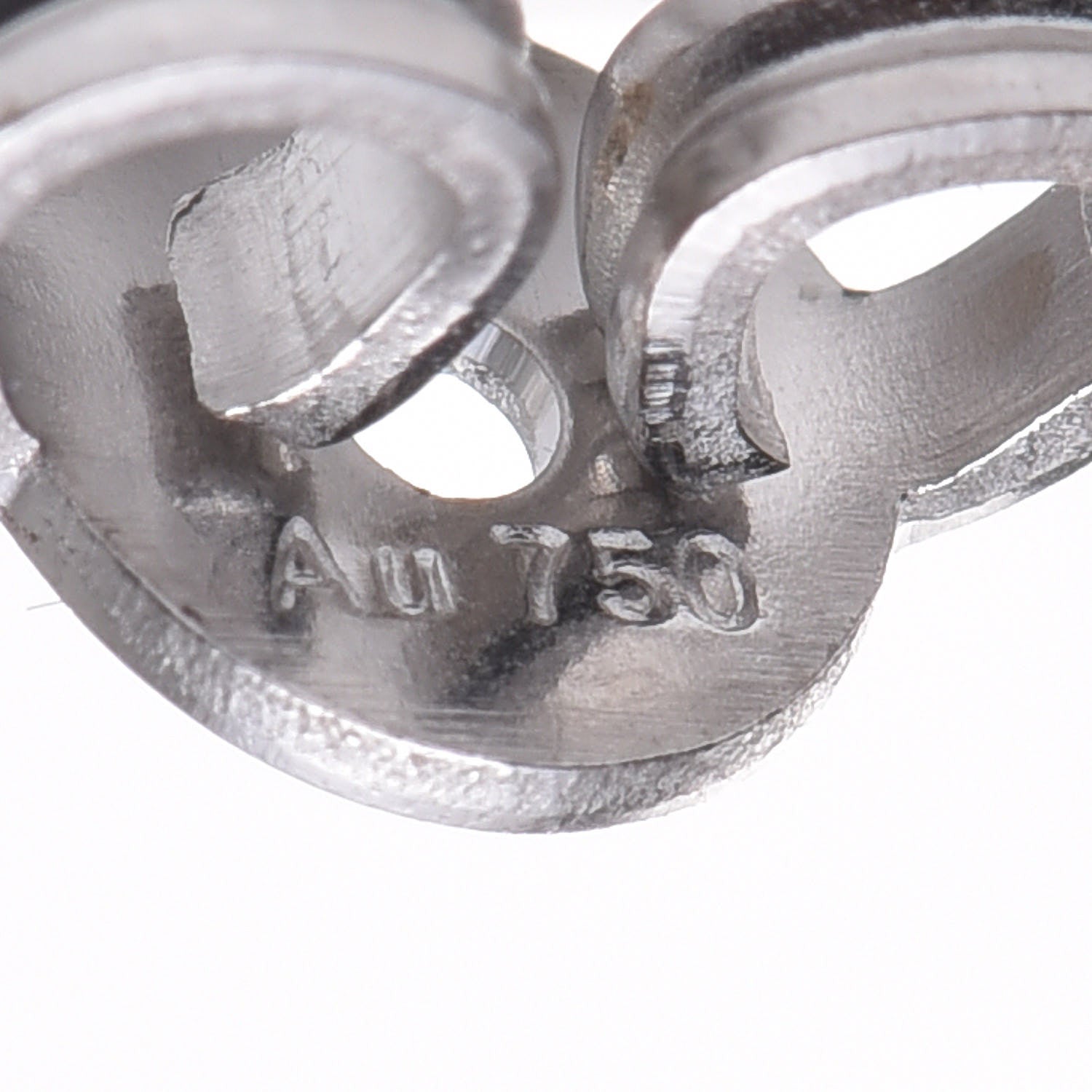 Gucci 18K White Gold GG Tissue Stud Earrings 4 of 4