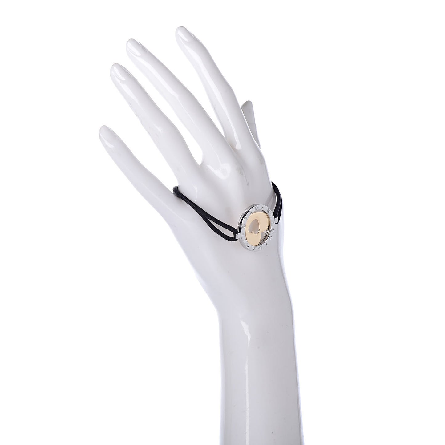 Stainless Steel 18K Yellow Gold Tondo Heart Bracelet