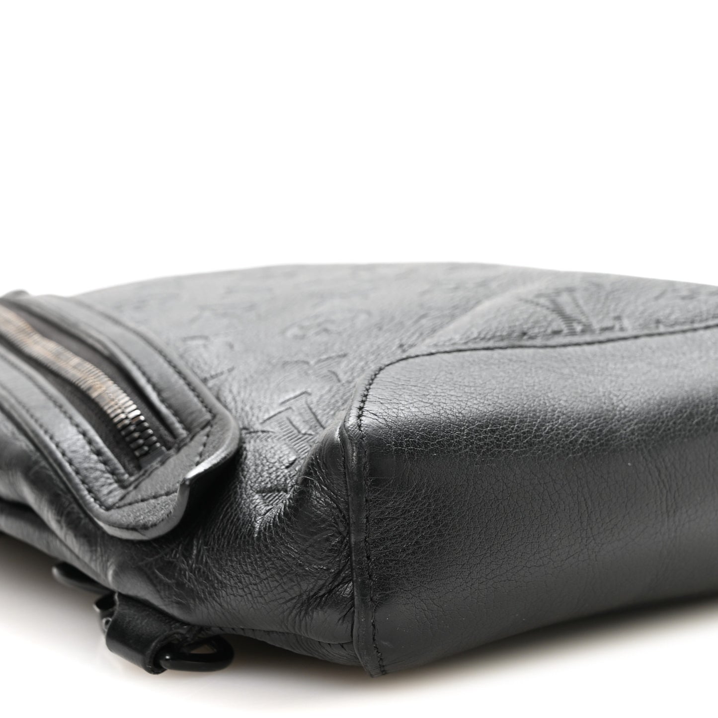 Calfskin Shadow Monogram Duo Slingbag Black