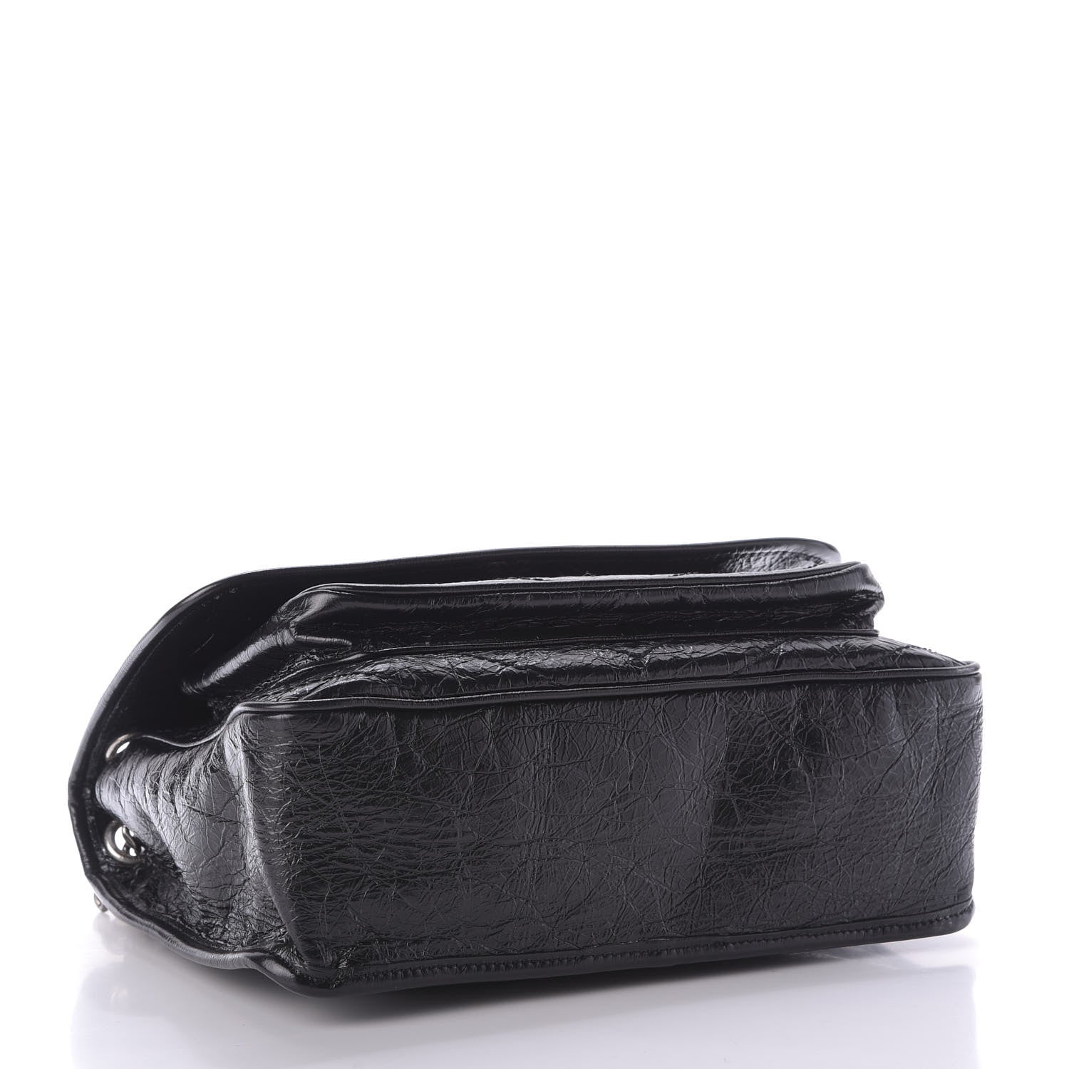 Saint Laurent Crinkled Calfskin Matelasse Monogram Medium Niki Chain Satchel Black 4 of 10