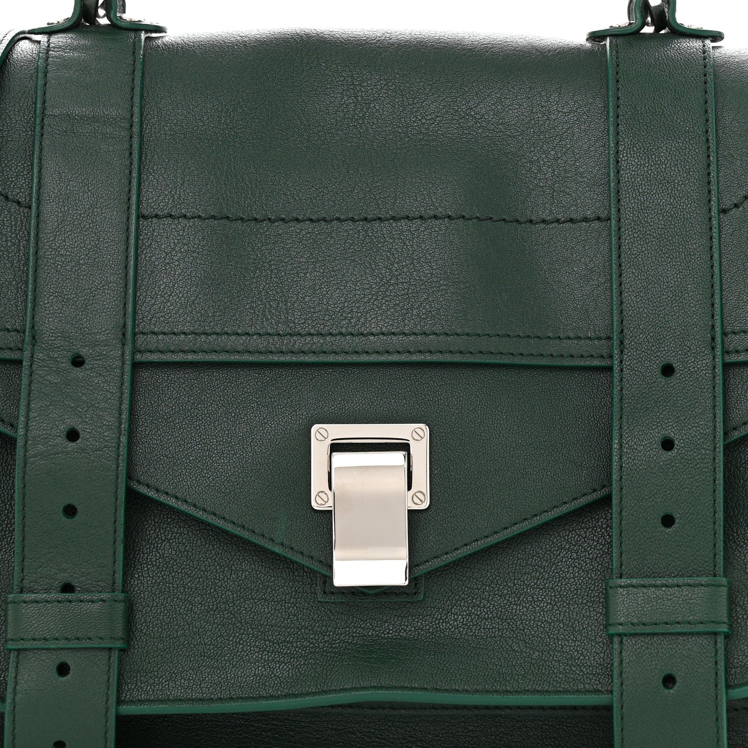 Proenza Schouler Lambskin Medium PS1 Satchel Forest Green 7 of 10