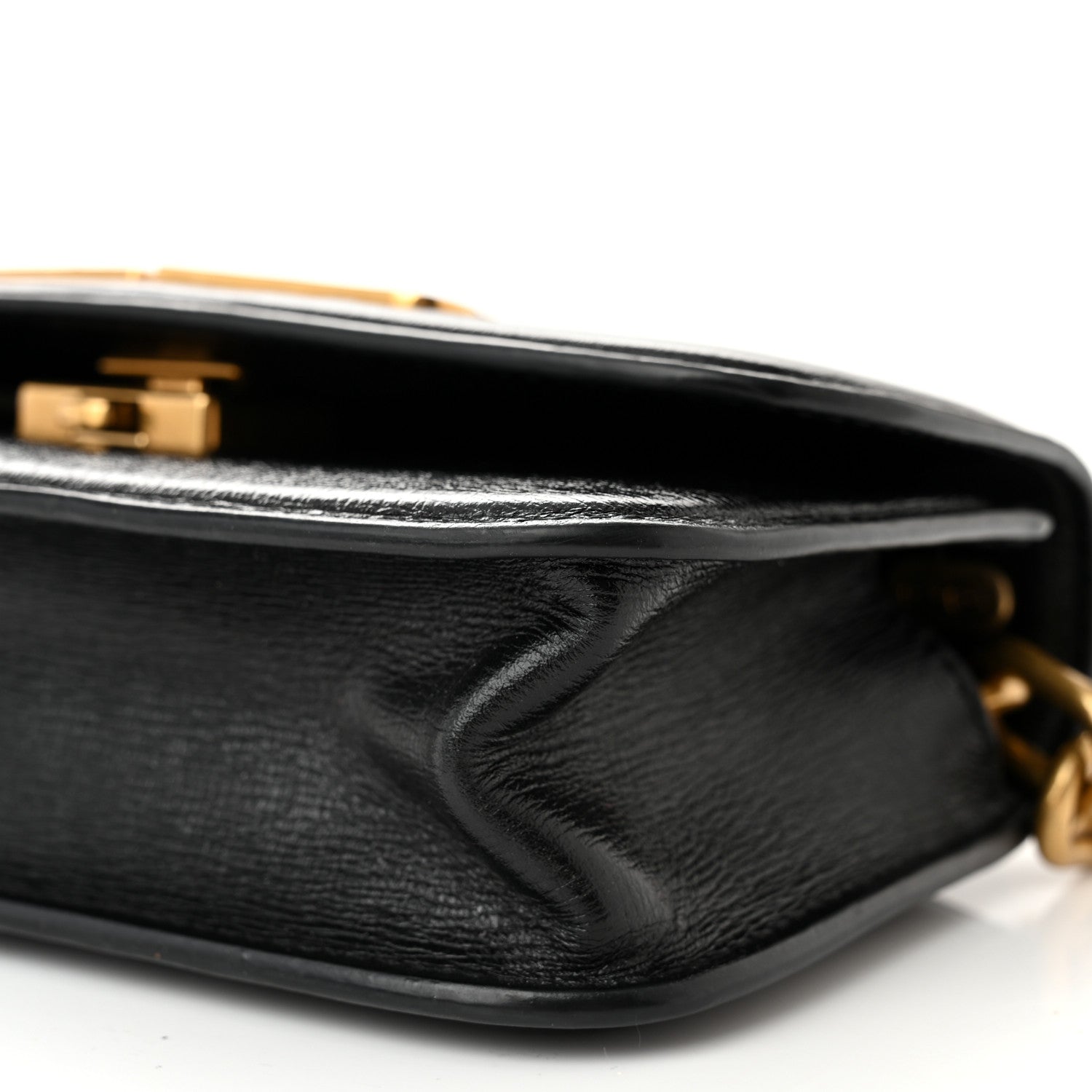 Balenciaga Calfskin Stripe Embossed Gossip Chain Bag XS Black 9 of 11