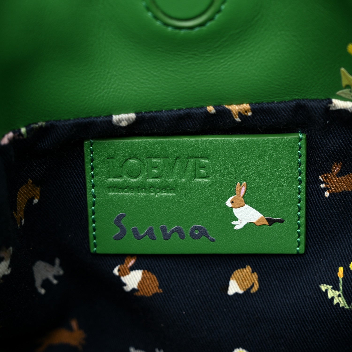 Loewe x SUNA FUJITA Nappa Bunny Mini Flamenco Knot Clutch Tropical Green 6 of 10