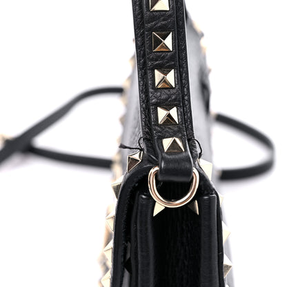 Valentino Garavani Grainy Calfskin Small Rockstud Top Handle Bag Black 10 of 11