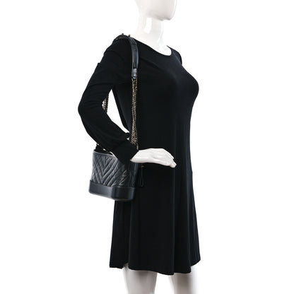 Chanel Metallic Aged Calfskin Chevron Quilted Small Gabrielle Hobo Dark Grey 3 of 8