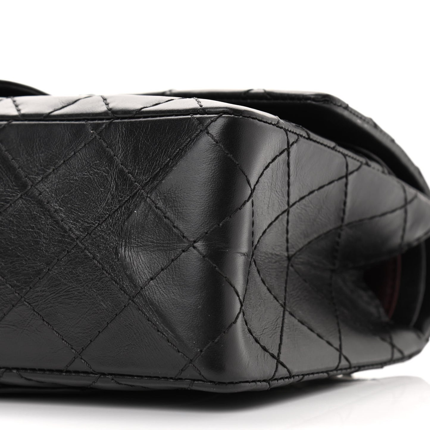 Aged Calfskin Quilted 2.55 Reissue 225 Flap Black