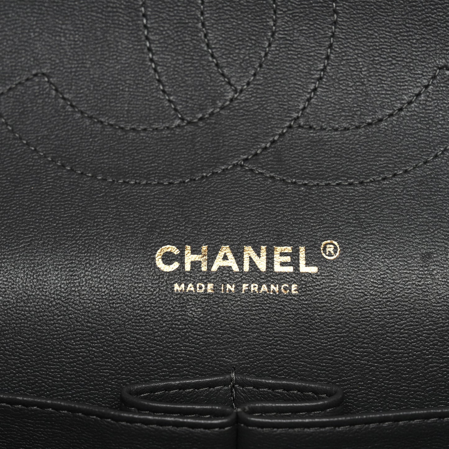 Caviar Quilted Jumbo Double Flap Dark Grey