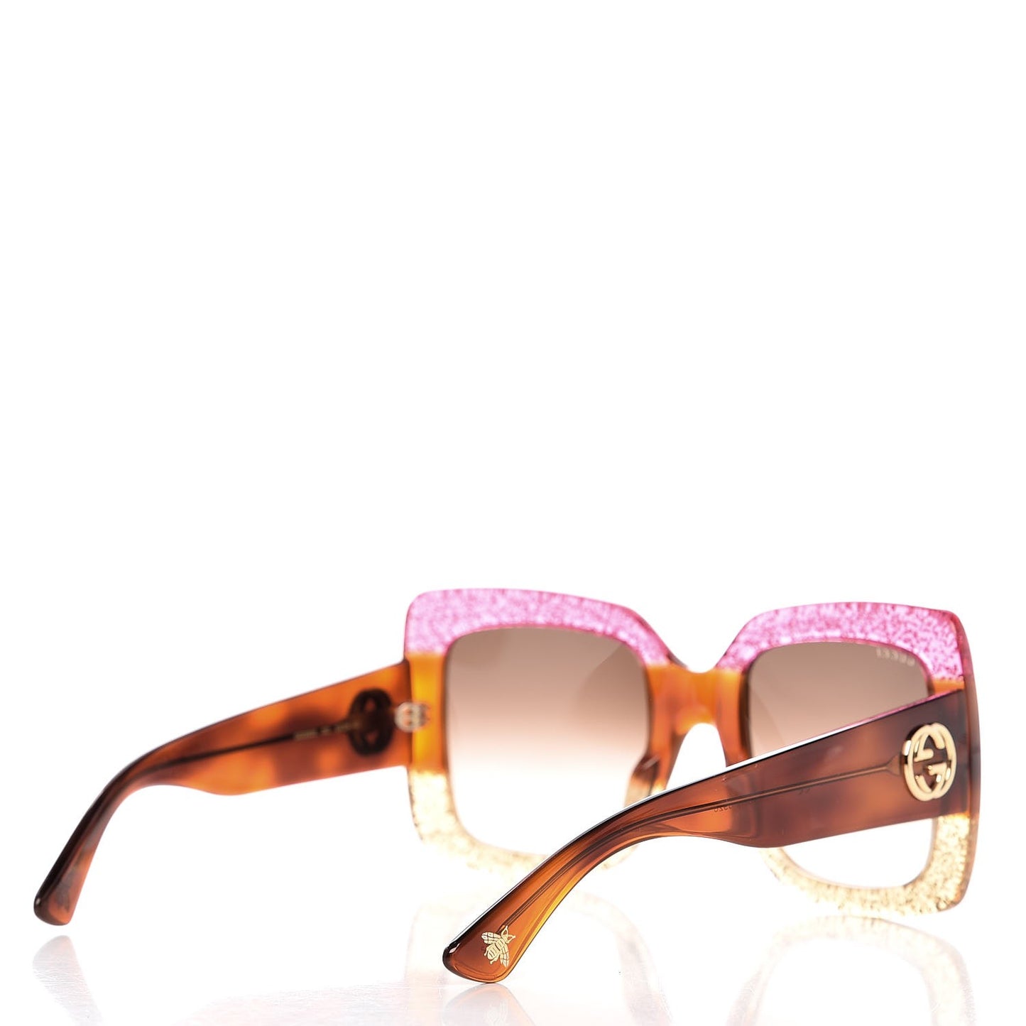 Square Frame GG0083S Sunglasses Glitter Pink Multi