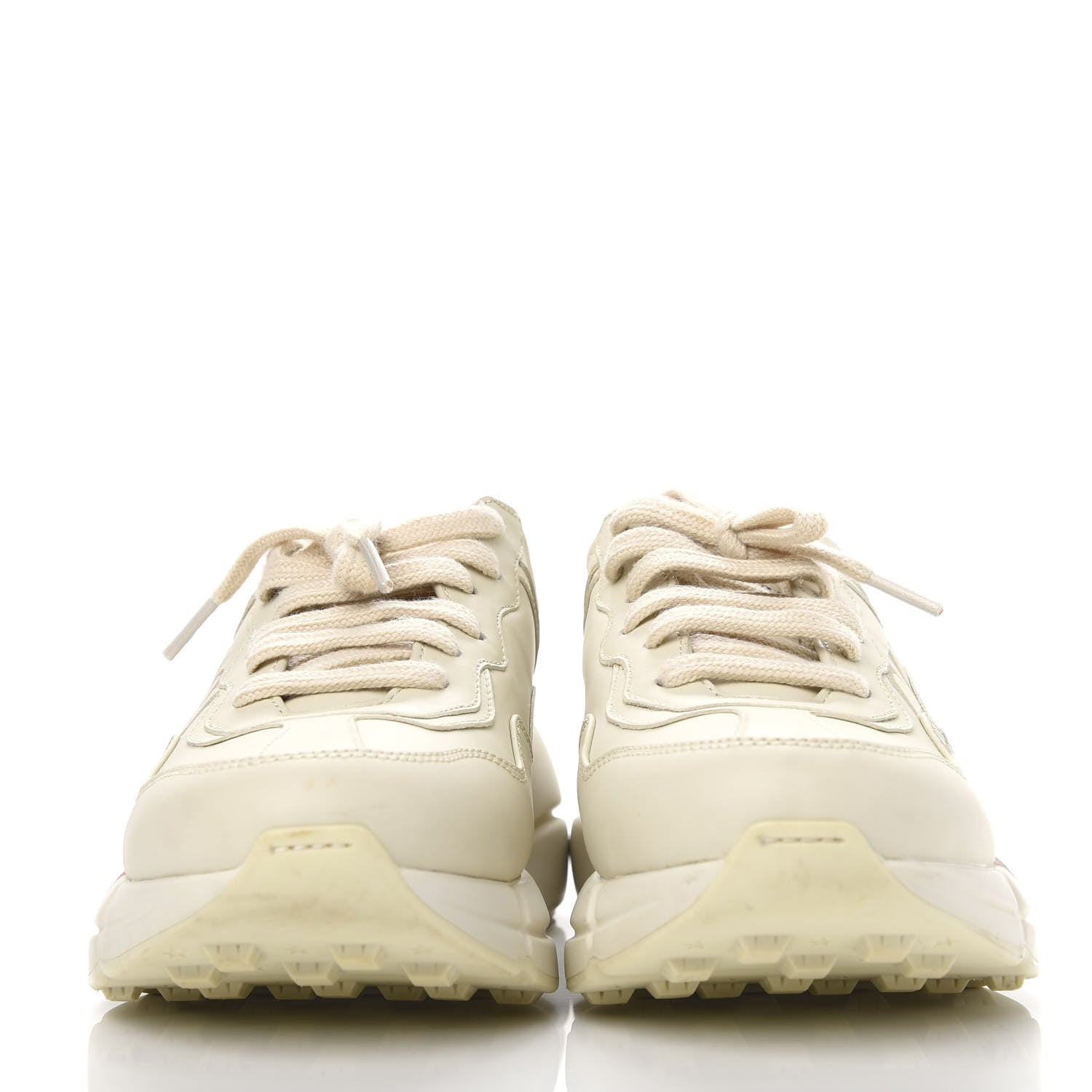 Gucci Calfskin Logo Womens Rhyton Sneakers 36.5 Ivory 2 of 11