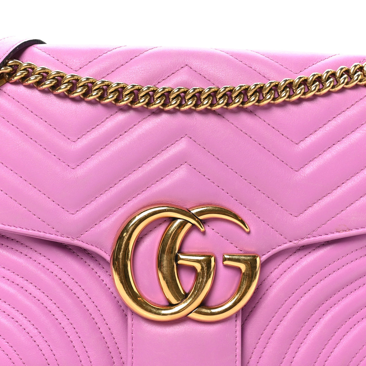 Gucci Calfskin Matelasse Medium GG Marmont Shoulder Bag Candy Mousse 9 of 11