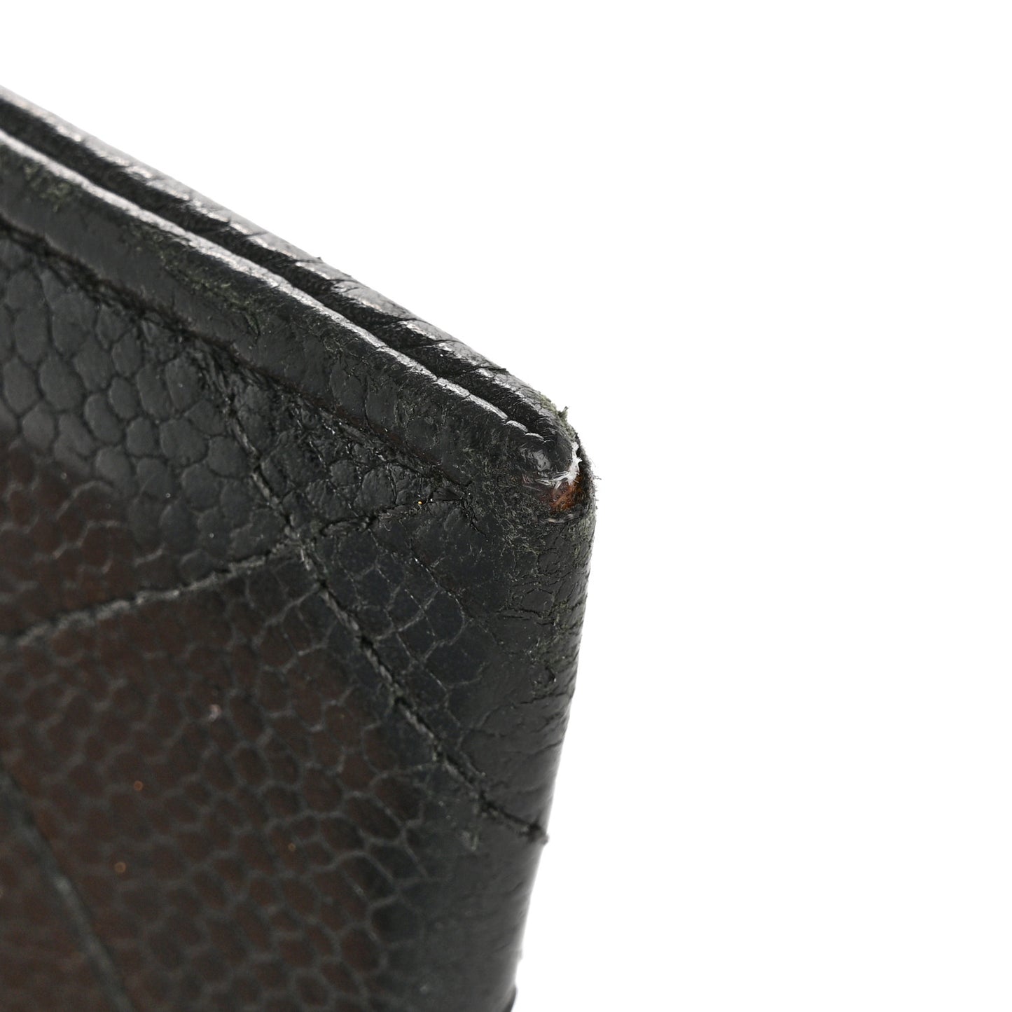 Caviar Quilted Card Holder Black