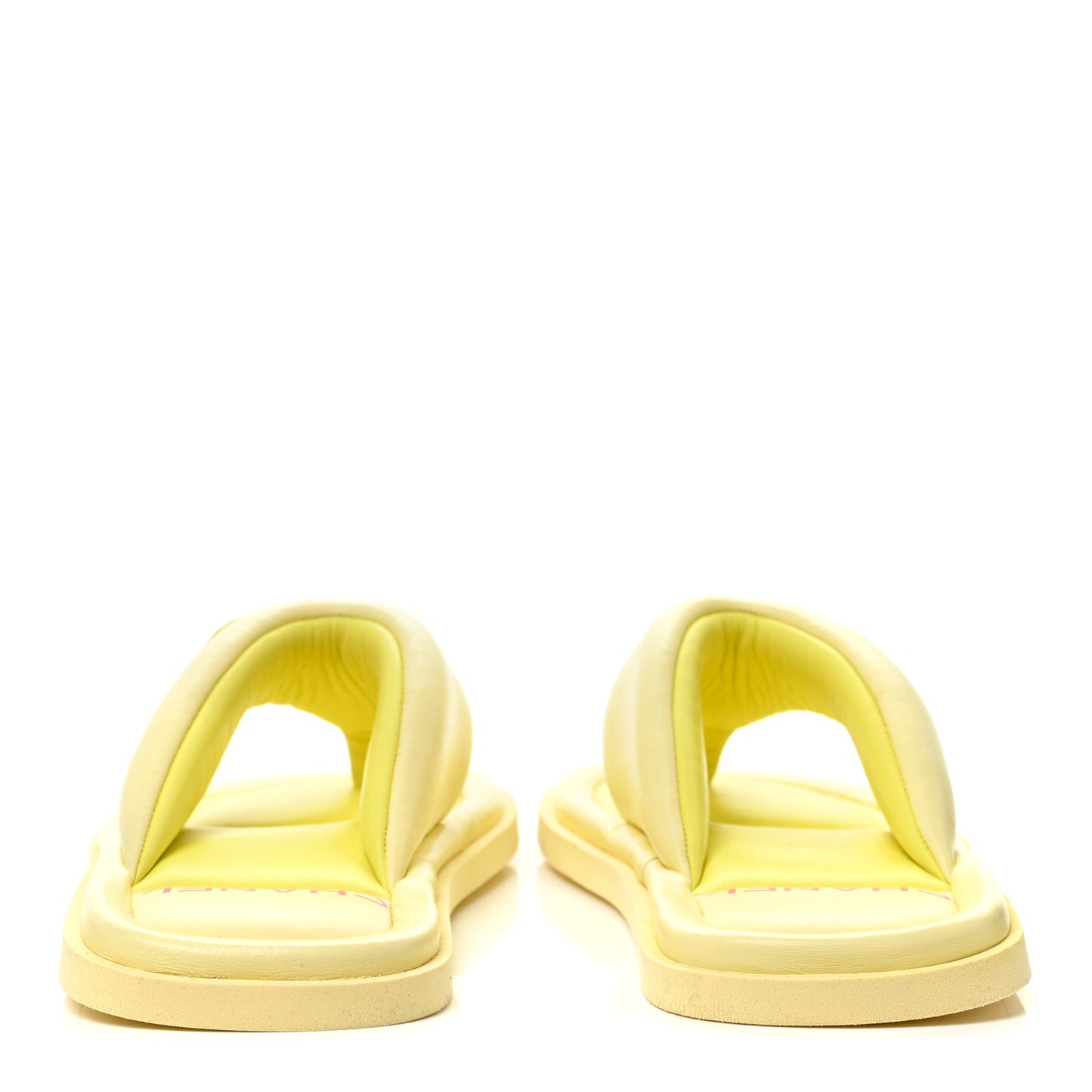Lambskin CC Thong Sandals 37 Yellow