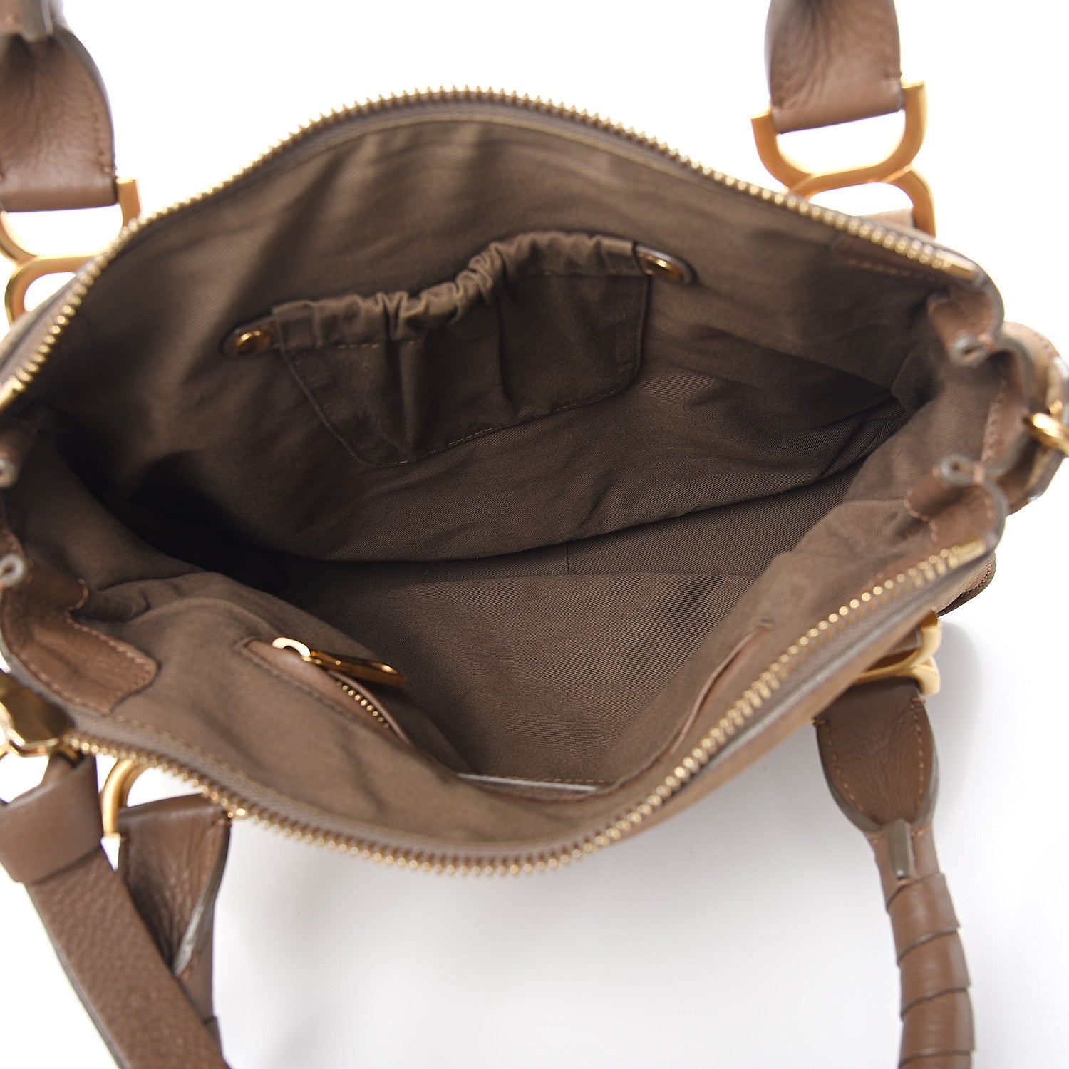 Chloe Nubuck Calfskin Medium Marcie Satchel Nut 4 of 11