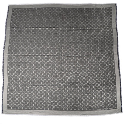 Louis Vuitton Silk Wool Monogram Denim Shawl Black 3 of 5