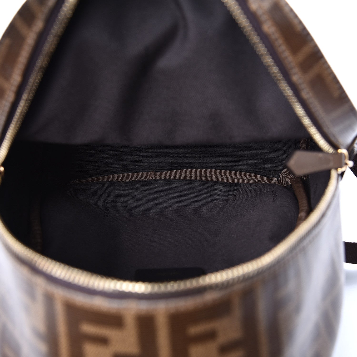 Fendi X FILA Glazed Fabric Vitello Century FF 1974 Mania Mini Backpack Mogano Panna Blueberry 5 of 11