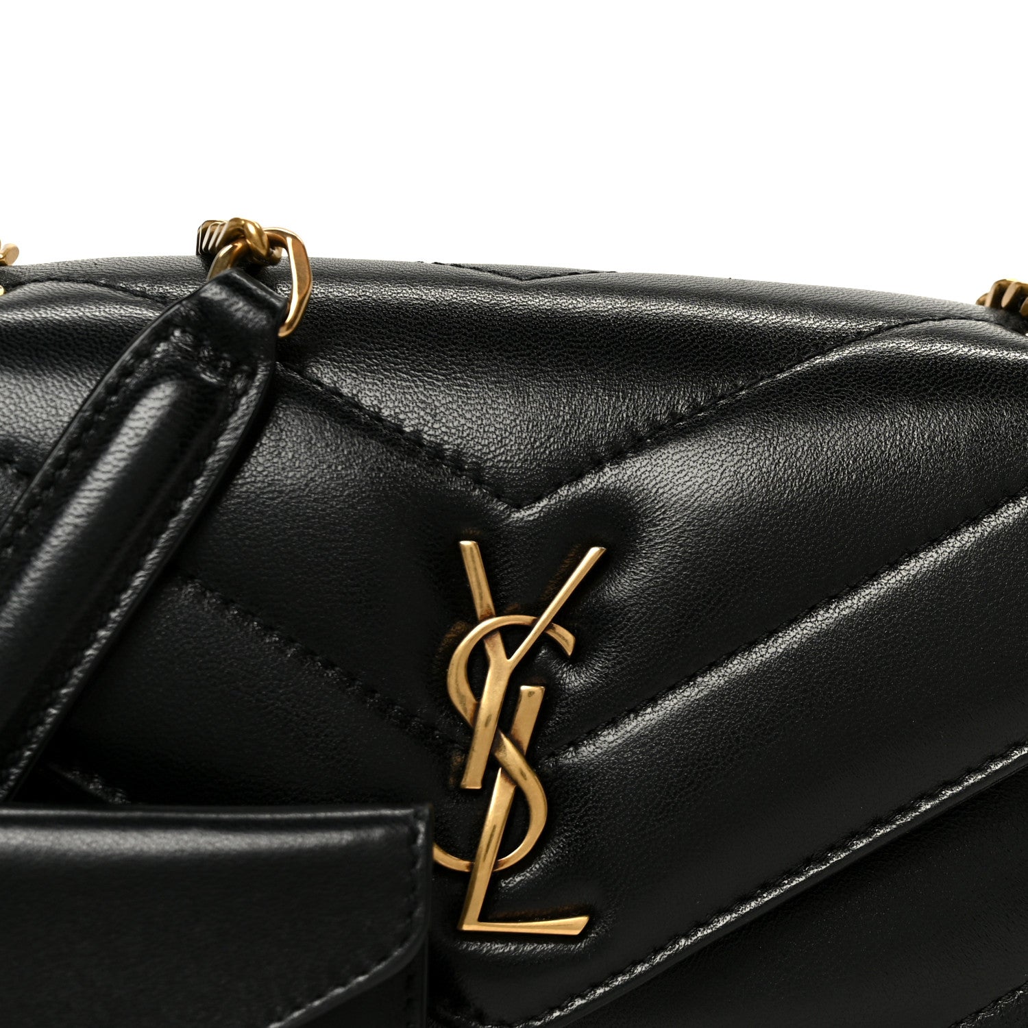 Saint Laurent Lambskin Chevron Quilted Mini Loulou Black 11 of 13