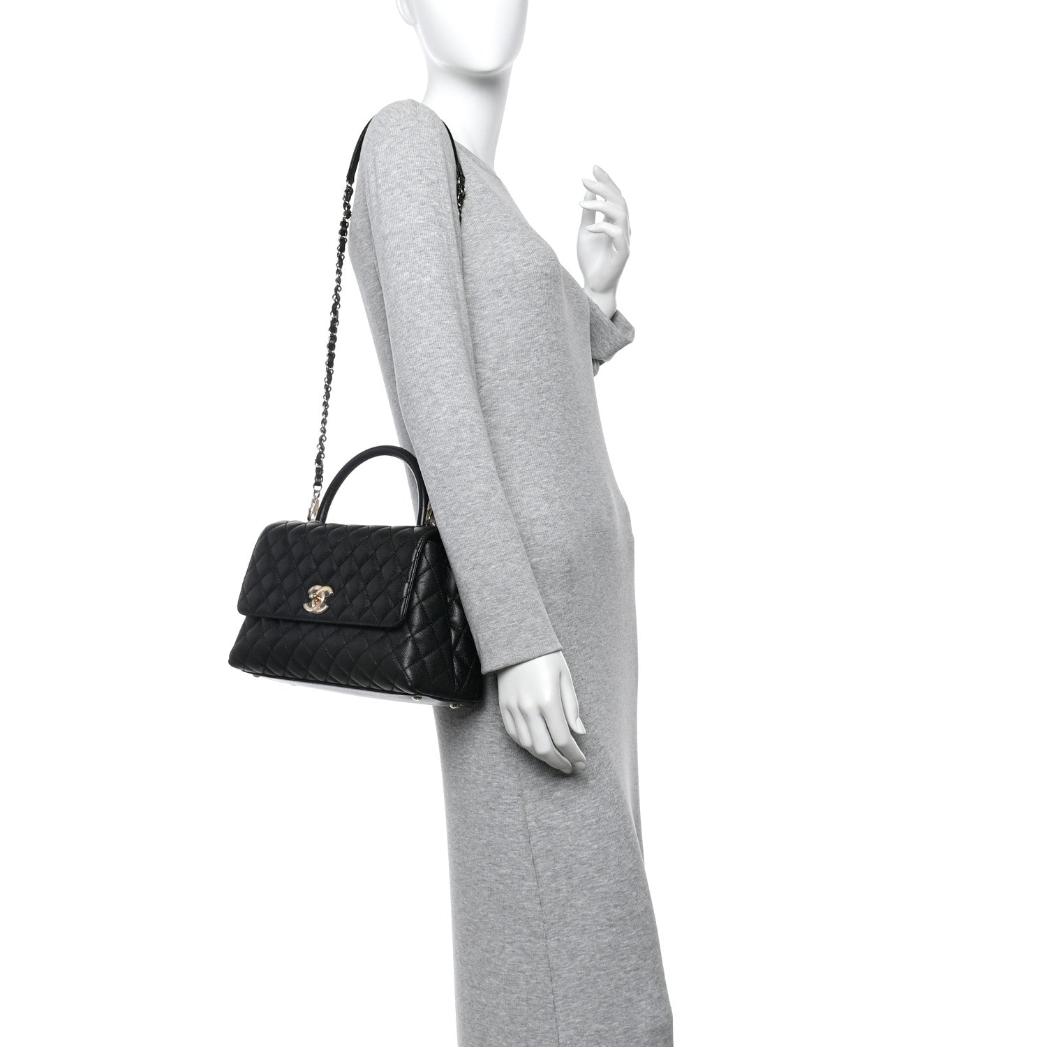 Chanel Caviar Quilted Small Coco Handle Flap Black 2 of 10