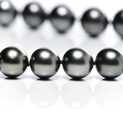 Mikimoto 18K White Gold Black South Sea Cultured Pearl 11-14mm Strand Necklace 18.75" 9 of 10
