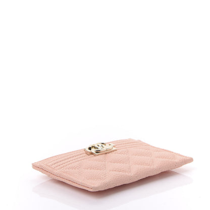 Chanel Caviar Quilted Boy Card Holder Light Pink 7 of 12