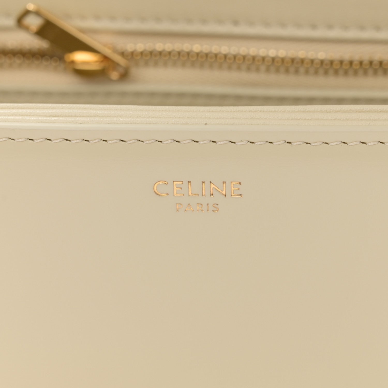 Celine Shiny Calfskin Teen Triomphe Limestone 6 of 10